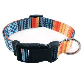 Pet supplies Digital printing Pet collar Bohemian collar Ethnic dog collar (Color: Bohemian Orange, Size: S)