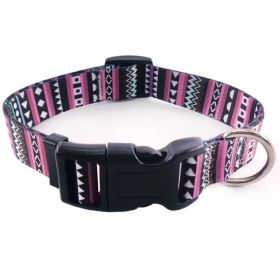 Pet supplies Digital printing Pet collar Bohemian collar Ethnic dog collar (Color: Bohemian Purple, Size: S)