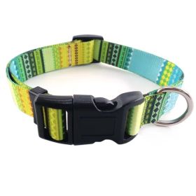 Pet supplies Digital printing Pet collar Bohemian collar Ethnic dog collar (Color: Bohemian Yellow, Size: L)