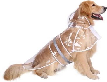 Reflective Dog Raincoat Hooded (Color: Clear, Size: Small)