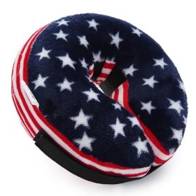 Soft Dog Cone Collar for After Surgery - Inflatable Dog Neck Donut Collar - Elizabethan Collar for Dogs Recovery (Color: American Flag, Size: M)