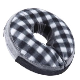 Soft Dog Cone Collar for After Surgery - Inflatable Dog Neck Donut Collar - Elizabethan Collar for Dogs Recovery (Color: Black and White, Size: S)
