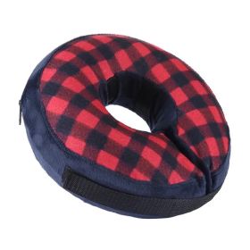 Soft Dog Cone Collar for After Surgery - Inflatable Dog Neck Donut Collar - Elizabethan Collar for Dogs Recovery (Color: Red and Black, Size: L)