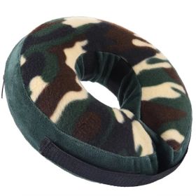 Soft Dog Cone Collar for After Surgery - Inflatable Dog Neck Donut Collar - Elizabethan Collar for Dogs Recovery (Color: Camo, Size: M)