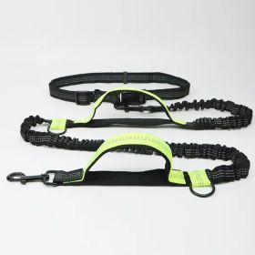 Hands Free Dog Leash for Medium and Large Dogs - Durable Dual Handle Waist Leash with Reflective Bungee for Running; Walking; Training; Hiking (Colour: Green - 4211, Specification (L * W): 2.5*160cm)