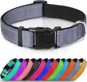 Reflective Dog Collar; Soft Neoprene (Color: Gray, Size: X-Small (Pack of 1))