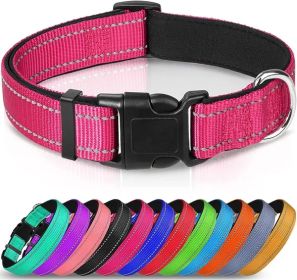 Reflective Dog Collar; Soft Neoprene (Color: Hotpink, Size: Small (Pack of 1))