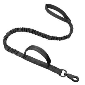 k9 leash; Bungee Dog Leash Tactical Dog Leash Nylon Adjustable Tactical Leash for Dogs Quick Release Military Dog Leash with 2 Control Handle; Bungee (Colour: Black, Specifications (length * width): 100-150cm)