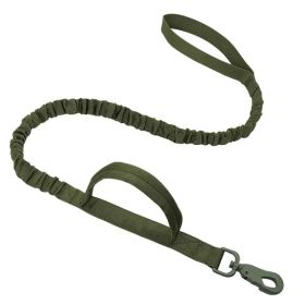 k9 leash; Bungee Dog Leash Tactical Dog Leash Nylon Adjustable Tactical Leash for Dogs Quick Release Military Dog Leash with 2 Control Handle; Bungee (Colour: Military Green, Specifications (length * width): 100-150cm)