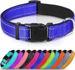 Reflective Dog Collar; Soft Neoprene (Color: Navy Blue, Size: Large (Pack of 1))