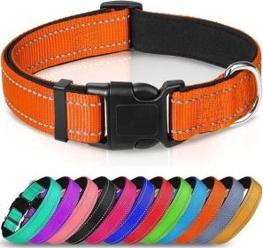 Reflective Dog Collar; Soft Neoprene (Color: Orange, Size: Large (Pack of 1))