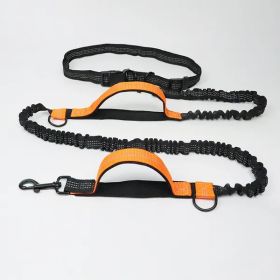 Hands Free Dog Leash for Medium and Large Dogs - Durable Dual Handle Waist Leash with Reflective Bungee for Running; Walking; Training; Hiking (Colour: Orange - 4211, Specification (L * W): 2.5*160cm)