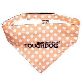 Touchdog 'Bad-to-the-Bone' Polka Patterned Fashionable Velcro Bandana (Color: Orange, Size: L)