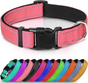 Reflective Dog Collar; Soft Neoprene (Color: Pink, Size: X-Small (Pack of 1))