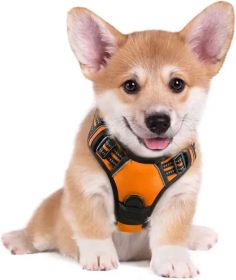 Dog Harness; No-Pull Harness with 2 Leash Clips (Color: Bright Pumpkin, Size: X-Large)