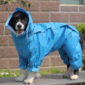 A Raincoat For All Small Medium And Large Dogs Hooded (Colour: Blue, Size: 16)