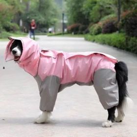 A Raincoat For All Small Medium And Large Dogs Hooded (Colour: Pink, Size: 30)