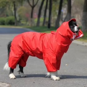 A Raincoat For All Small Medium And Large Dogs Hooded (Colour: Red, Size: 20)