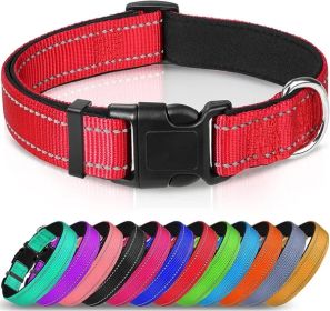 Reflective Dog Collar; Soft Neoprene (Color: Red, Size: Medium (Pack of 1))