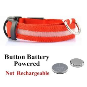 LED Glowing Dog Collar Battery Operated Luminous Collar (Color: Red, Size: S)