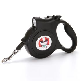 Retractable Dog Leash with Anti-Slip Handle for small medium dog; 16.4ft Dog Walking Leash for Small Medium Dogs up to 55lbs (Colour: Black, Specifications (length * width): 16.4ft)