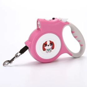 Retractable Dog Leash with Anti-Slip Handle for small medium dog; 16.4ft Dog Walking Leash for Small Medium Dogs up to 55lbs (Colour: Pink, Specifications (length * width): 16.4ft)