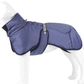 Large Dog Winter Coat Wind-proof Reflective Anxiety Relief (Color: Blue, Size: 5XL)