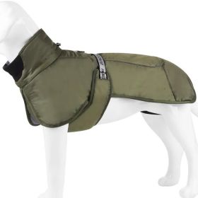 Large Dog Winter Coat Wind-proof Reflective Anxiety Relief (Color: Olive, Size: 5XL)