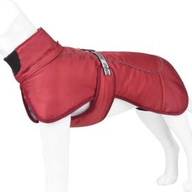 Large Dog Winter Coat Wind-proof Reflective Anxiety Relief (Color: Red, Size: 5XL)