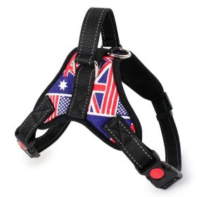 Dog Chest Strap Traction Rope Explosion proof Flushing Dog Chest Strap (Colour: Star Spangled Banner, Specifications (length * width): XS)