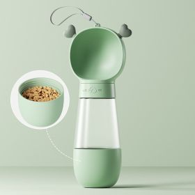 Portable Dog Water Bottle, 2 In 1 Dog Water Bottle Dispenser With Food Container (Color: Green, Size: Water and food)