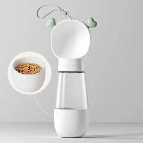 Portable Dog Water Bottle, 2 In 1 Dog Water Bottle Dispenser With Food Container (Color: White, Size: Water and food)