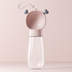 Portable Dog Water Bottle, 2 In 1 Dog Water Bottle Dispenser With Food Container (Color: Pink, Size: 600ML)