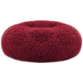 Dog Bed Soft Warm Fleece (Color: Red, Size: M)