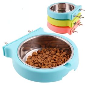 Stainless Steel Dog Bowl Feeder (Color: Small blue)