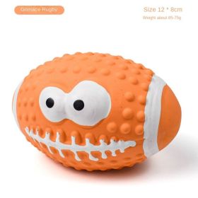Squeaky Dog Toys Natural Latex Rubber Dog Balls (Colour: Smiley Rugby)