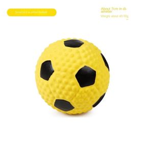 Squeaky Dog Toys Natural Latex Rubber Dog Balls (Colour: Small Yellow Football)