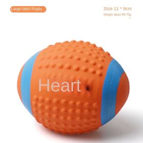 Squeaky Dog Toys Natural Latex Rubber Dog Balls (Colour: Large Latex Rugby)
