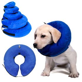 Inflatable Pet Collar dog collar Anti-bite Neck (Color: Blue, Size: M)