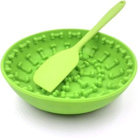 Silicone Pet Bowl Anti-Choking Slow Feed (Select: BD055-green)