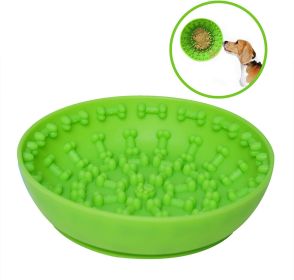 Slow Feeder Bowl & Lick Mat Combo (Color: Green)