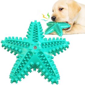Dog Chew Toys, Natural Rubber Starfish-Shaped (Color: Blue)