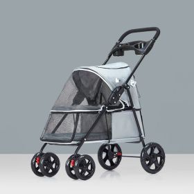 Dog Stroller, Quick Folding, Shockproof (Color: Gray)