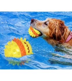 Pet Chew Toy Interactive Treat Toy (Color: Yellow)