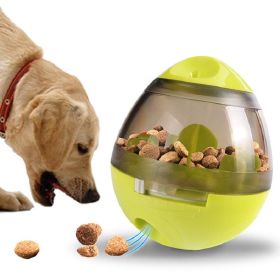 Pet Dog Treat Toy Tumble Leaky Ball Food Dispenser (Color: Yellow Green)
