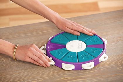 Pet Puzzle Treat Toy Interactive Food Dispenser (Color: Blue)
