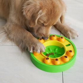 Dog Pets Puzzle Toys Slow Feeder Interactive (Color: Green Roulette)