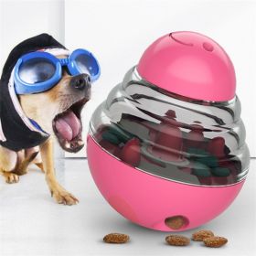Dog Toys Food Ball Food Dispenser (Color: Pink)