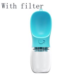 Pet Water Cup Outdoor Portable Water Bottle (Color: Blue With filter, Style: 350 ML)