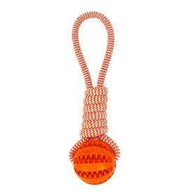 Dog Toys Treat Balls Interactive Hemp Rope (Color: Orange)
